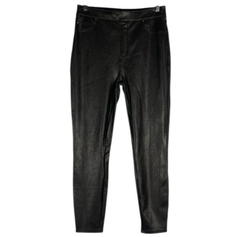 Spanx Women's Faux Leather Like Ankle Pants Skinny High-Rise Black 2X‎ 20475R